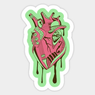 Pink Mint Musical Heart Sticker